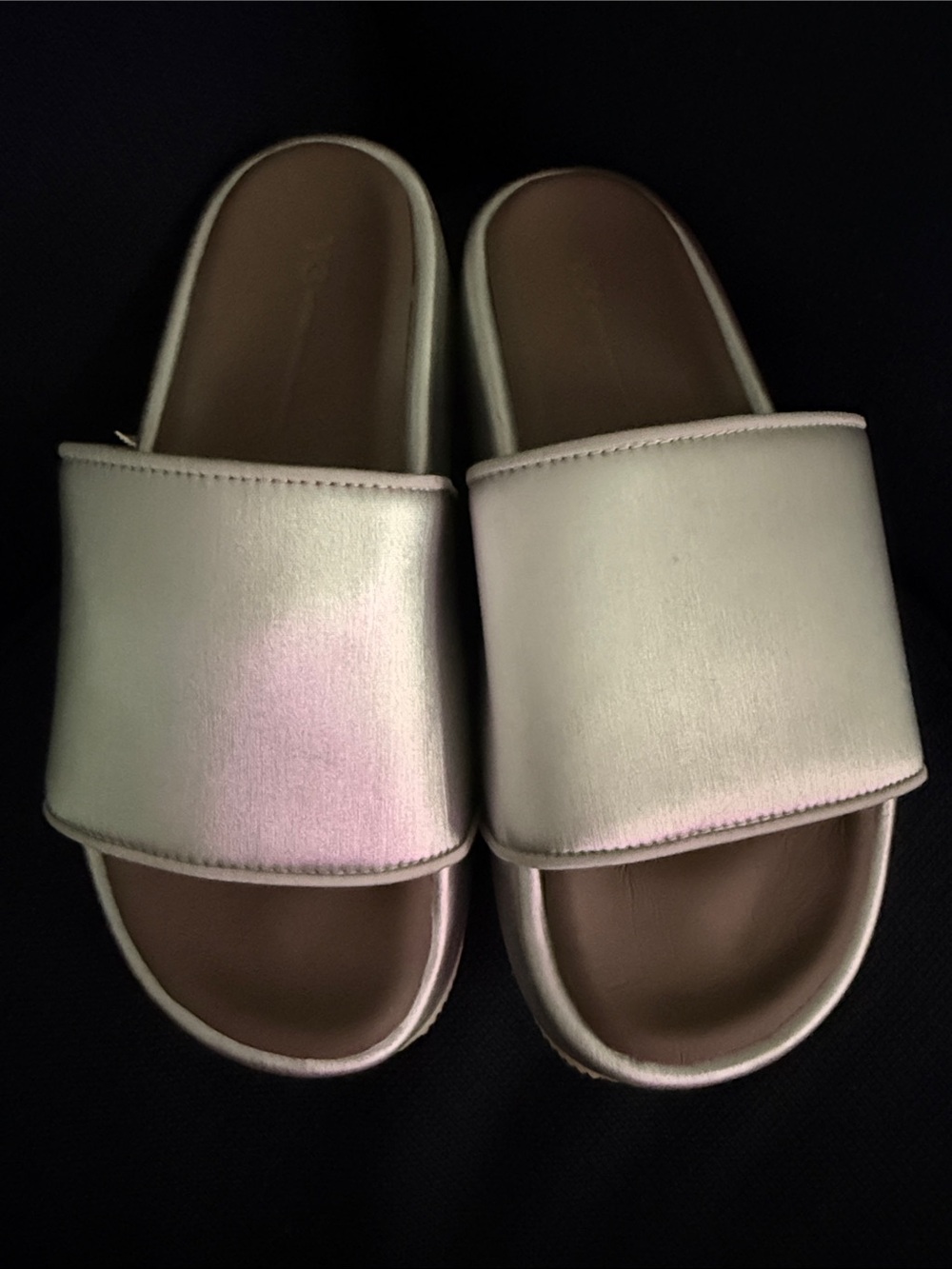 y3 Women's Slide Sandals in silver